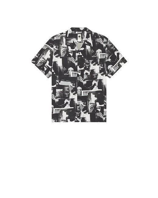 vowels Black Printed Still Shirt for men