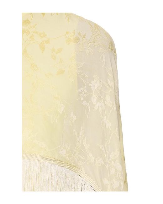 Anna October Natural Bernice Jacquard Cape With Fringe