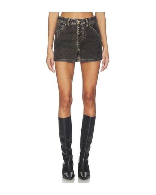 Alexander Wang Black Flocked Carpenter Skort