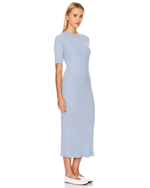 Varley Blue Maeve Knit Midi Dress