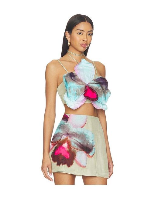 AMUR Red Maisie 3D Orchid Top