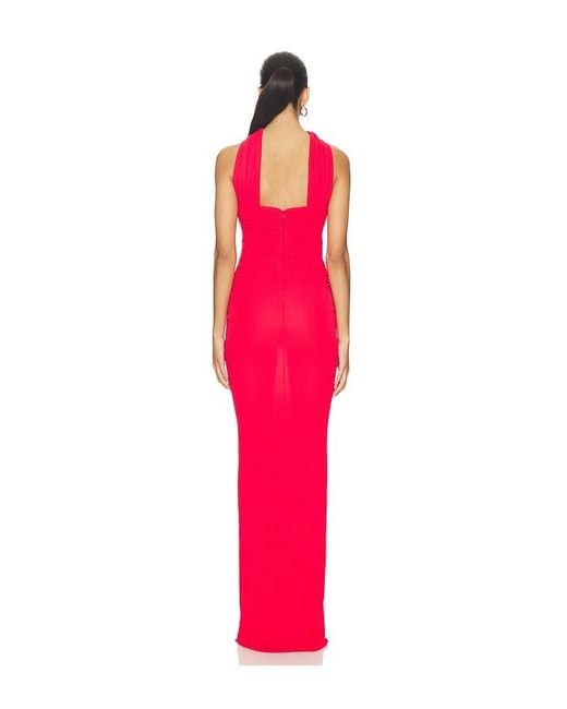 The New Arrivals Ilkyaz Ozel Red Samsara Jersey Maxi Dress