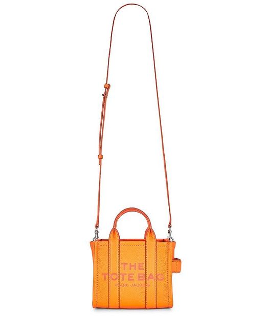 Marc Jacobs Orange The Leather Mini Tote Bag