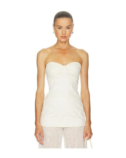 Amanda Uprichard White Strapless Soho Tunic
