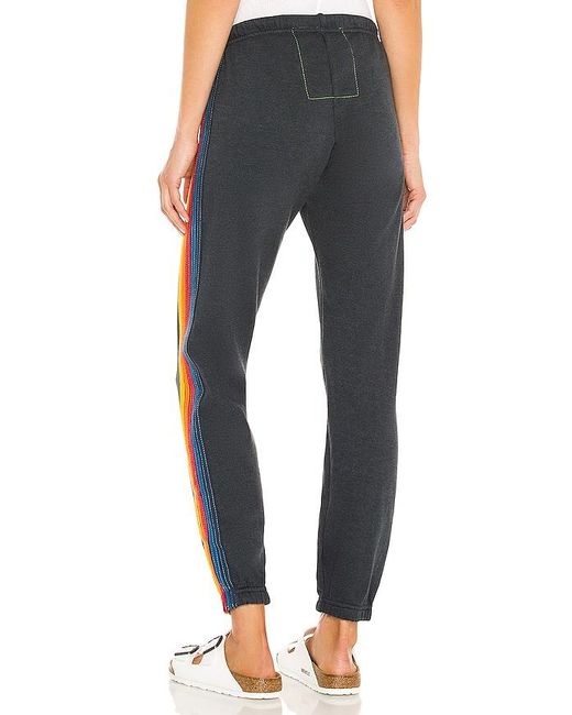 Aviator Nation Black 5 Stripe Sweatpant