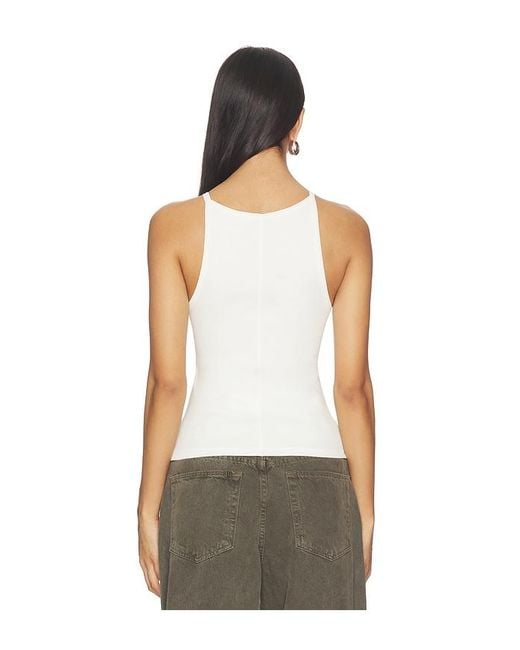 SLVRLAKE Denim White Fitted Rib Tank Top