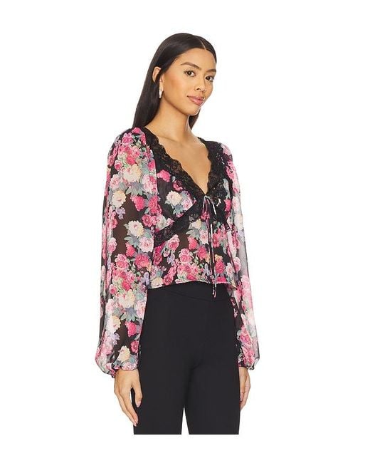 For Love & Lemons Black Clarisse Top