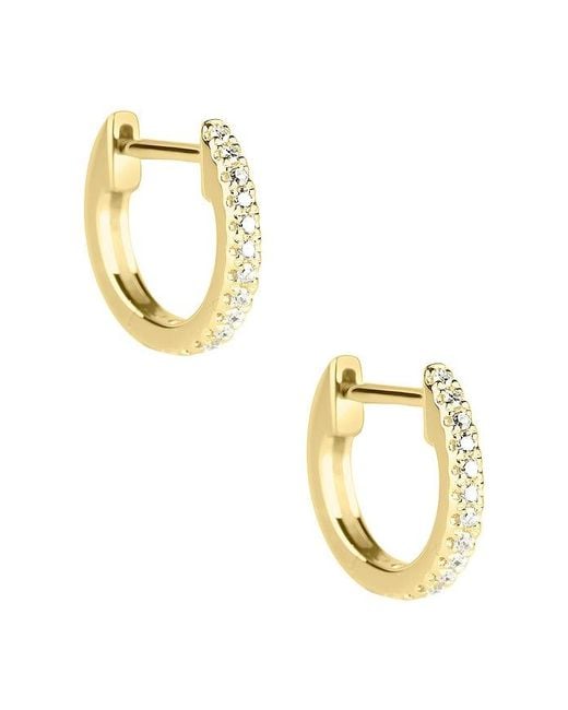 STONE AND STRAND Metallic Diamond Pave Huggie Earrings