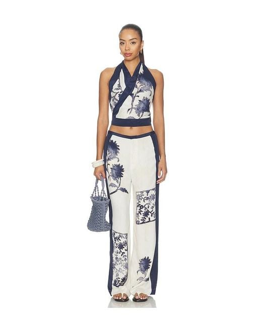 Sir Blue Phillipa Halter Scarf Top