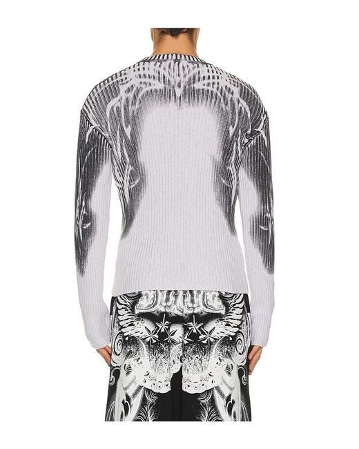Jaded London White Tattoo Spray Knit Sweater for men