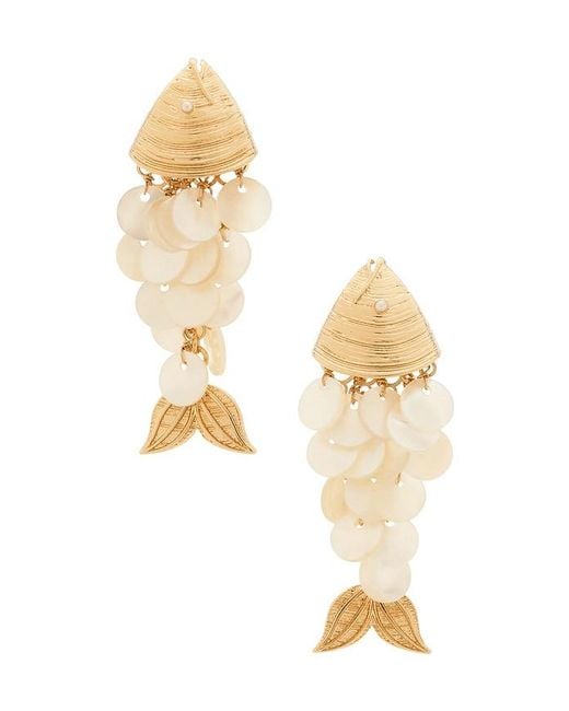 BaubleBar White Ripple Effect Fish Earrings