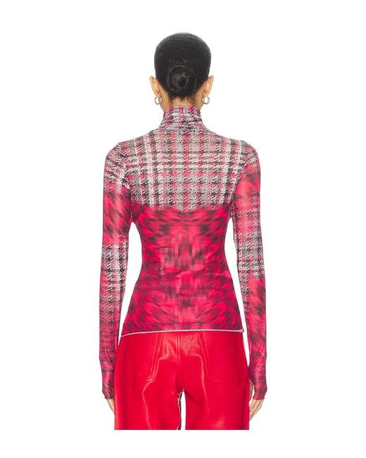 AFRM Red Zadie Long Sleeve Top