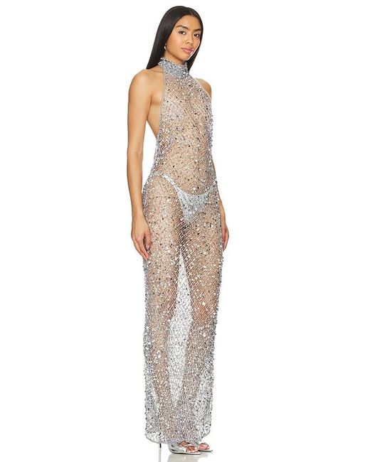 LAPOINTE White Sequin Mesh Gown