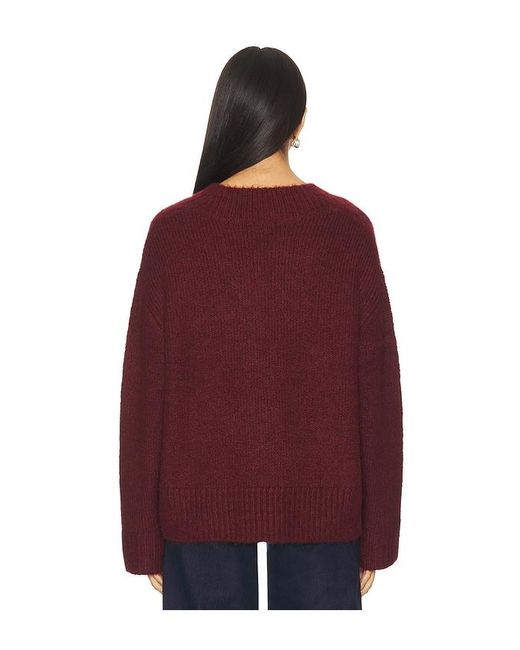 Pistola Red Talia Chunky V-Neck Long Sleeve Sweater