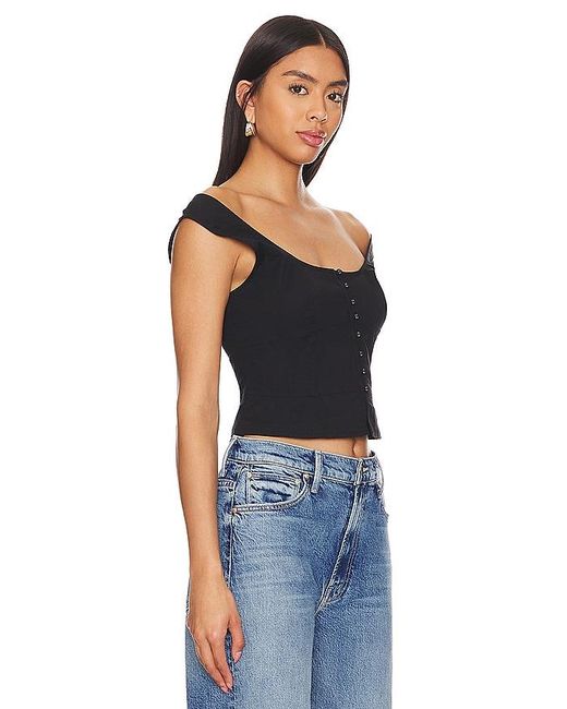 Free People Black Sally Solid Corset Top