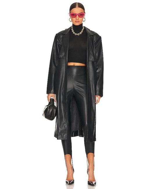 WeWoreWhat Black Faux Leather Trench