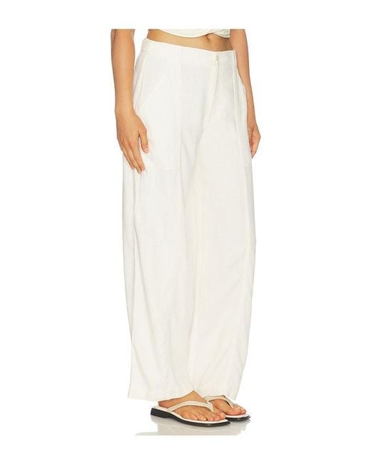 Jonathan Simkhai White Langston Linen Utility Pant