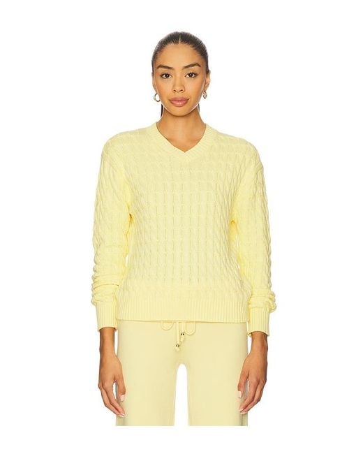 Frankie's Bikinis Yellow Prince Cable Knit Sweater