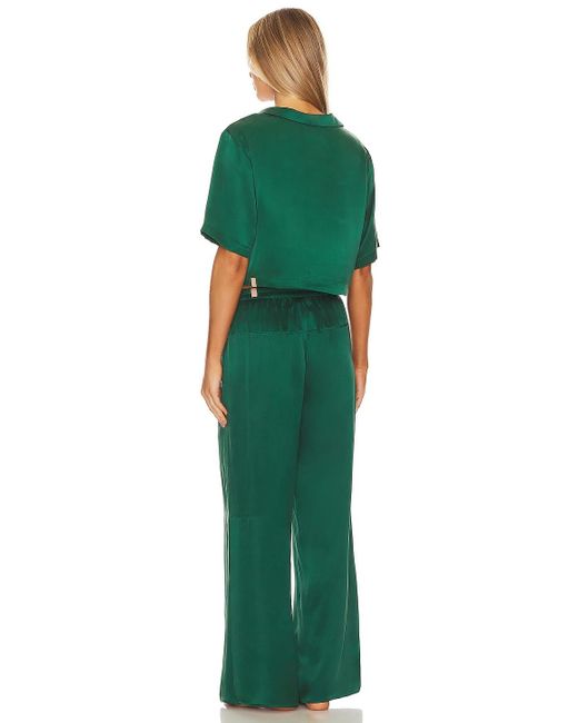 Lunya Washable Silk High Rise Pant Set in Green