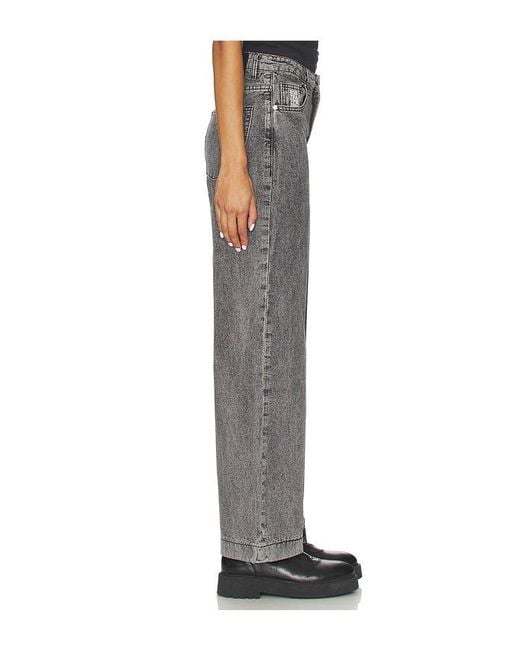 One Teaspoon Gray Jackson Mid Waist Wide Leg Jeans