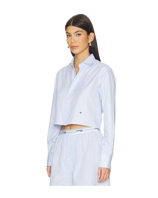 HOMMEGIRLS White Original Cropped Shirt