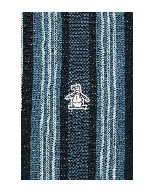 Original Penguin Blue Vertical Stripe Polo for men