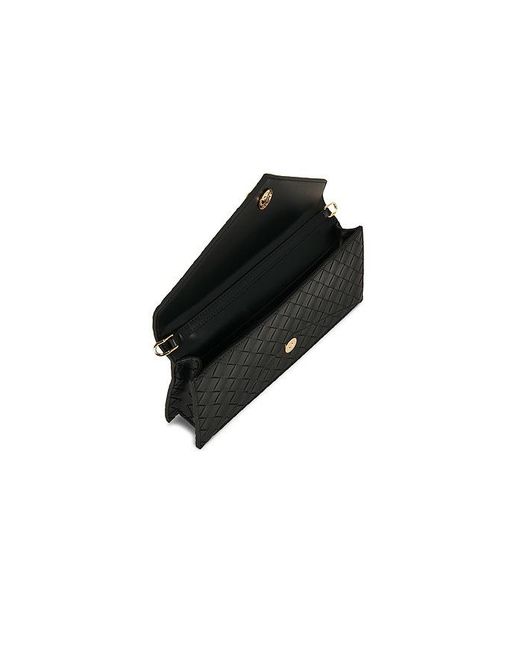 JW PEI Black Celeste Woven Textured Envelope Top Handle Bag