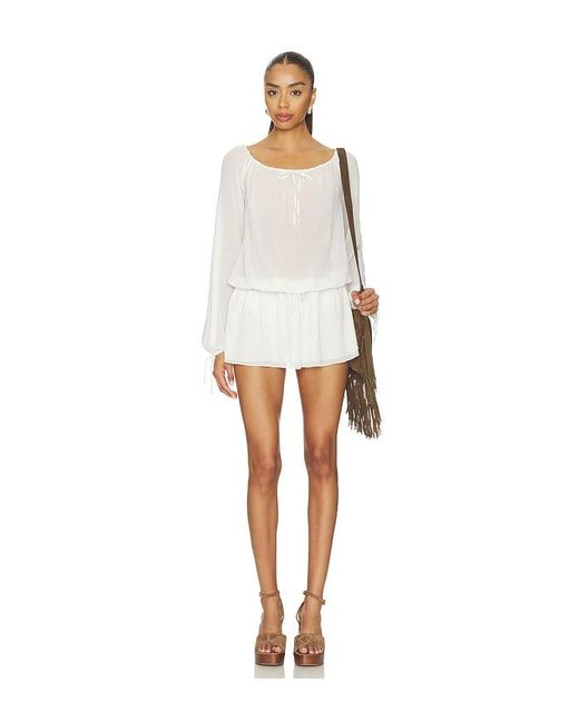 Frankie's Bikinis White X Paige Lorenze Forever Yours Chiffon Mini Dress