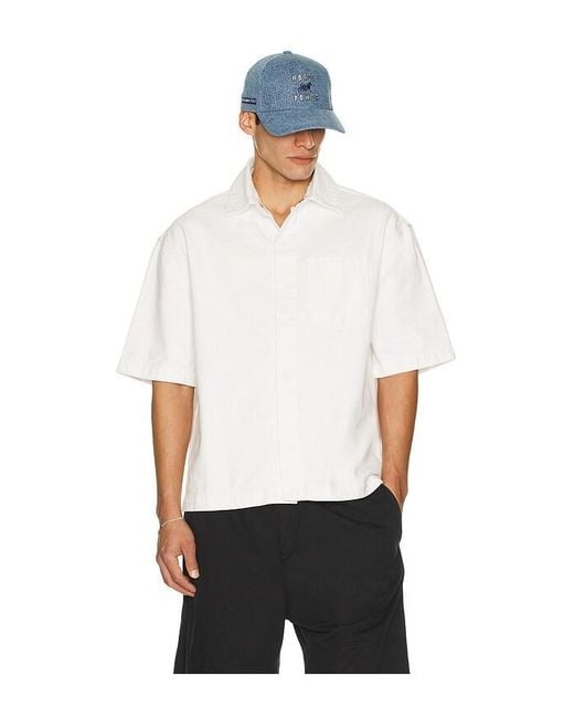 Siegelman Stable White Short Sleeve Button Down for men