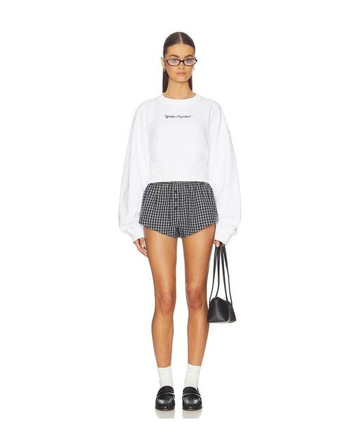 Off-White c/o Virgil Abloh White Embroidered Arrow Script Sweatshirt