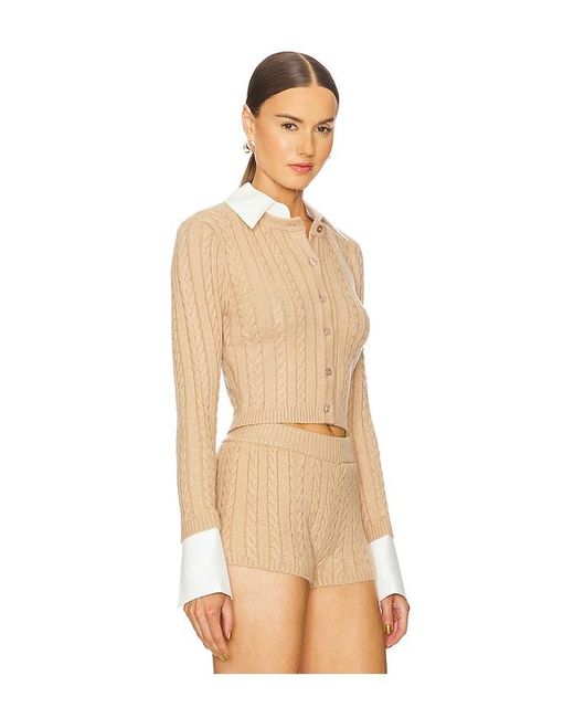 SER.O.YA Natural Eloise Cable Knit Cardigan