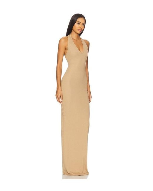 ÉTERNE Natural Langes Trägerkleid