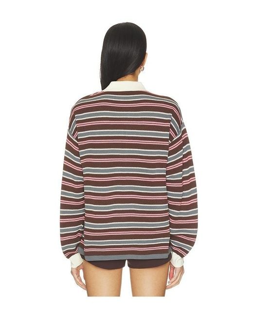 The Upside Red Wonder Knit Polo Top