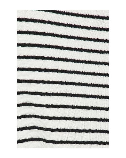 Lisa Yang White Mirana Stripes Top
