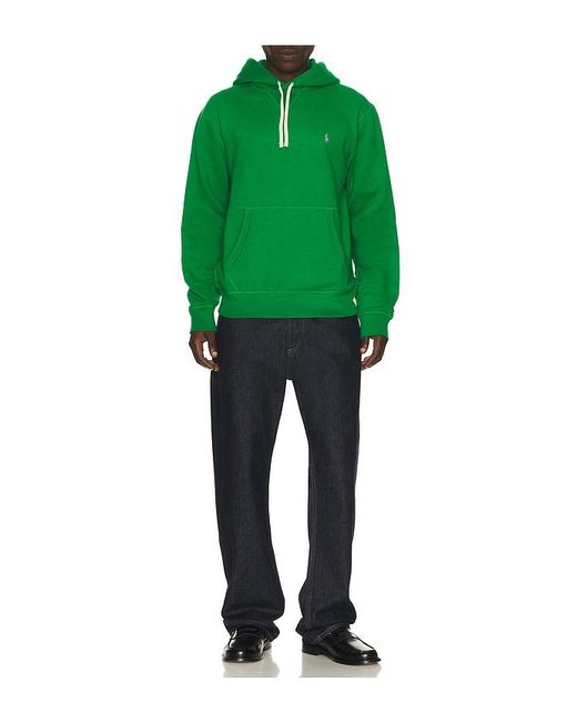 Polo Ralph Lauren Green Rl Fleece Pullover Hoodie for men