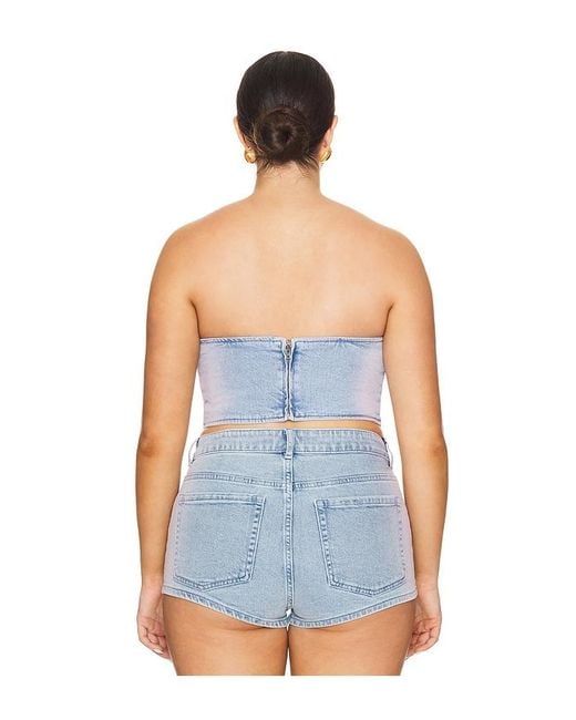 AFRM Blue Reid Bustier