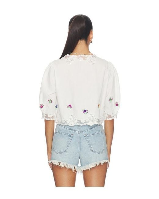 Rixo White Ursula Top