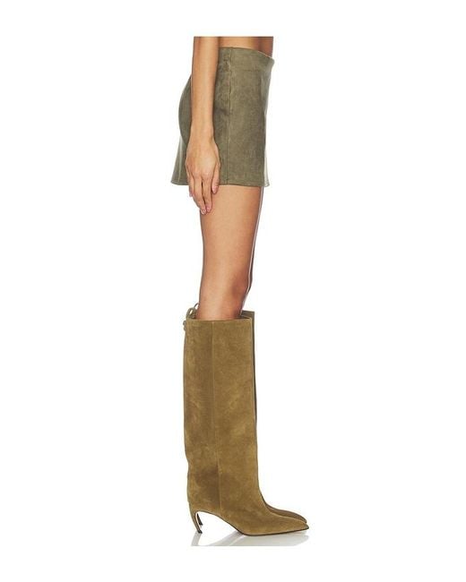 superdown Green Patsie Faux Suede Mini Skirt
