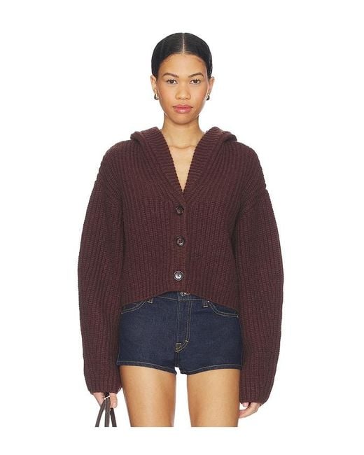 Lovers + Friends Purple Anika Hooded Cardigan