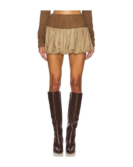 ZEMETA Natural Sandy Knit Balloon Skirt