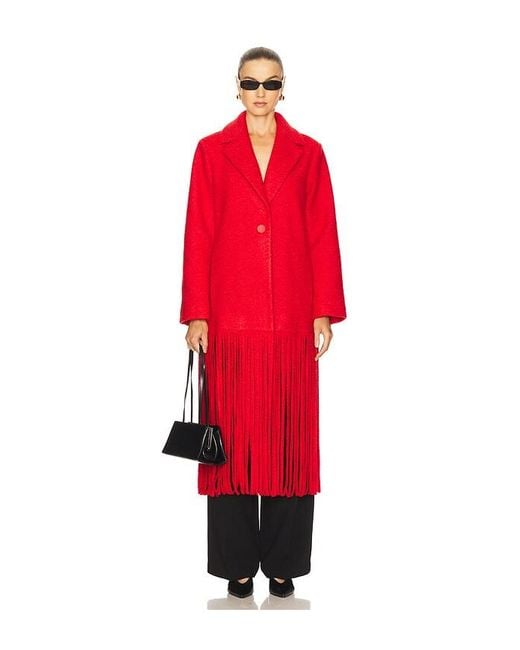 Simon Miller Red Vero Fringe Coat
