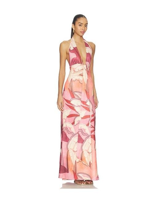 Seven Wonders White Kaeli Tie Front Halter Maxi Dress