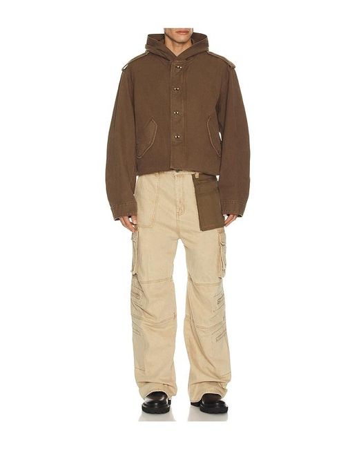 we11done Brown Folded Shortened Jacket for men