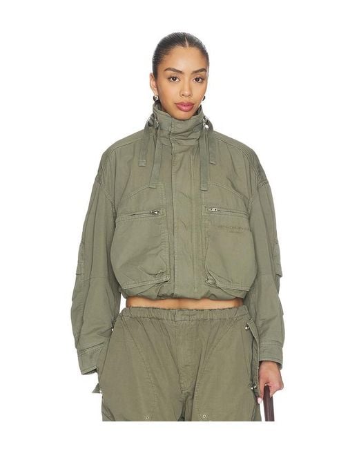 Alexander Wang Green Cargo Jacket With Articulated Pockets