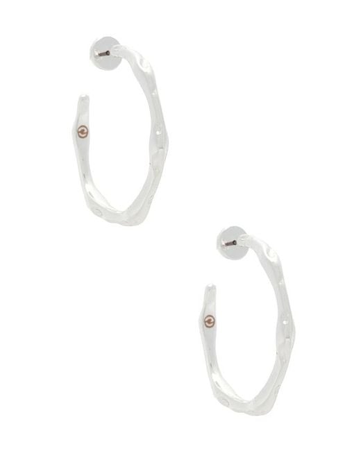 Ettika White Classical Wave Hoops