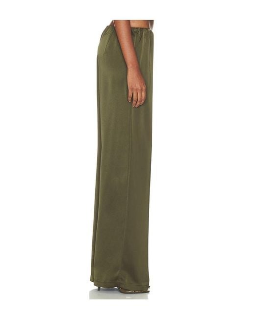 Lovers + Friends Green Alette Satin Pants