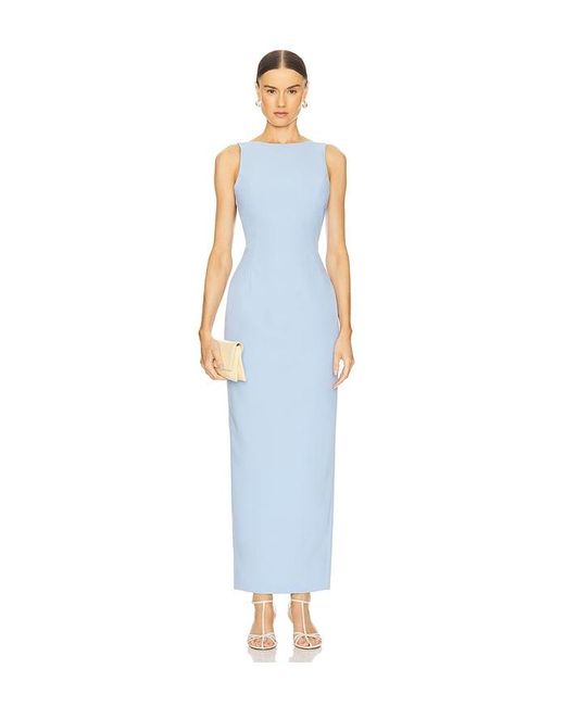 Amanda Uprichard Blue Marbella Maxi Dress