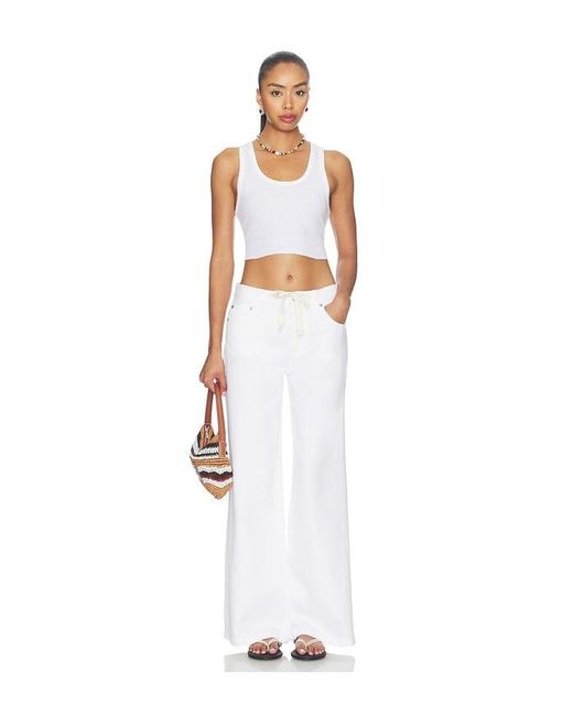 Pistola White Jadyn Low Slung Palazzo Jeans With Drawcord