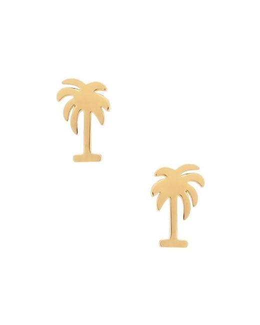 Lele Sadoughi Metallic Palm Tree Stud Earrings