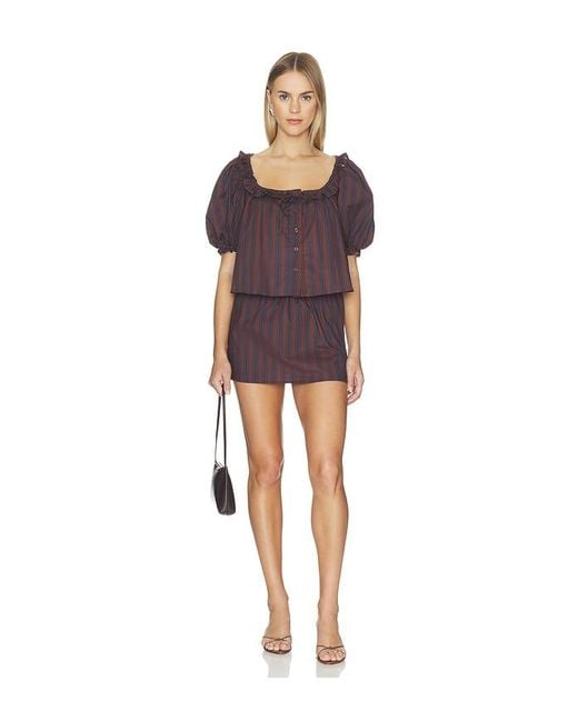 WeWoreWhat Blue Pull On Mini Skirt